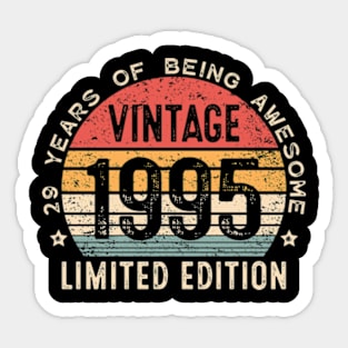 Est 1995 Limited Edition 29th Birthday Vintage 29 Year Old Sticker